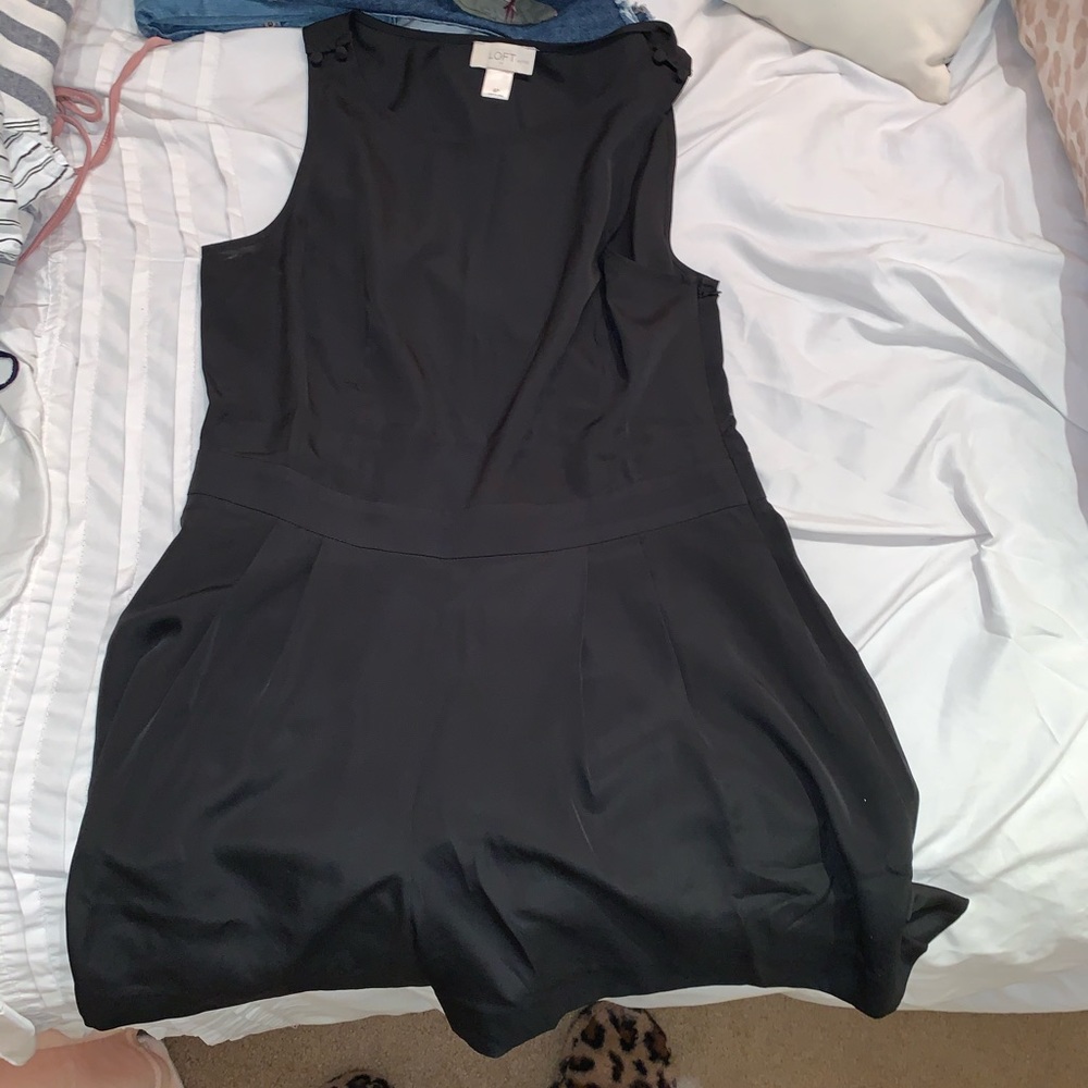 Black satin romper